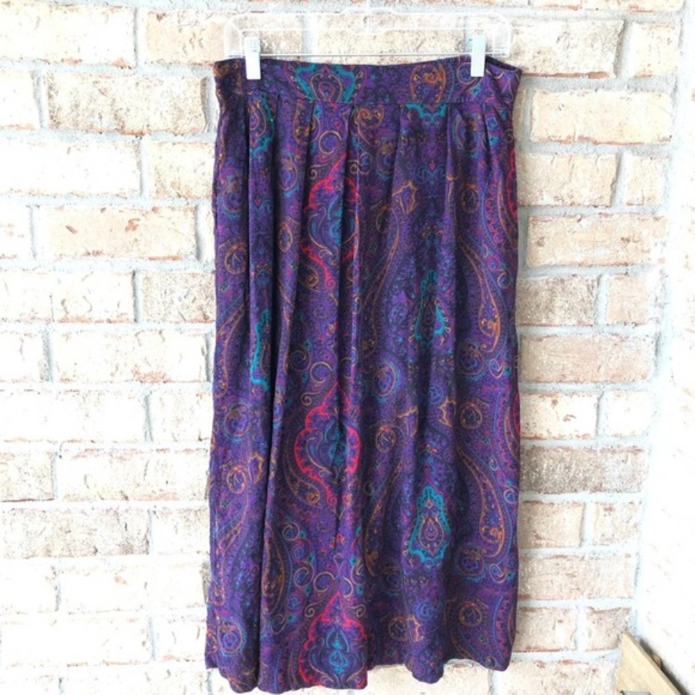 VINTAGE | Paisley  High Rise Midi Skirt